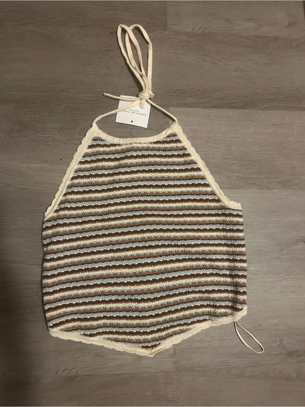 American Eagle Halter Knit Stripe Top